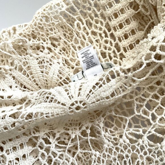 CATO FLORAL CROCHET LACE FRINGE BOHO OPEN FRONT CARDIGAN - Picture 16 of 16